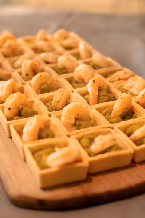avocado shrimp tartlet catering 1